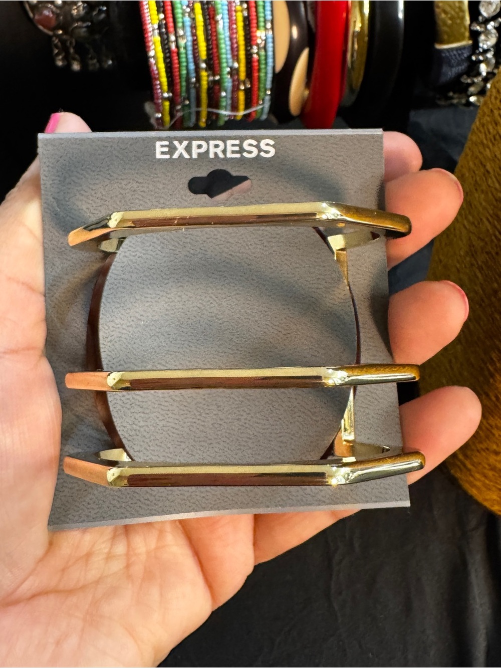 Express Gold Triple Bar Hair Cuff